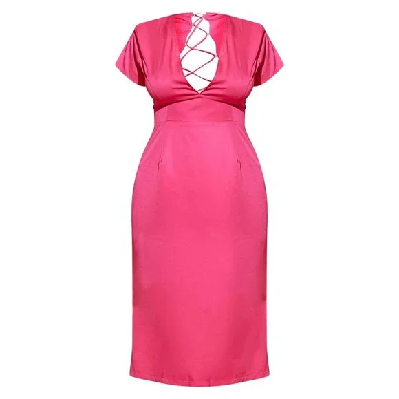 chinese dress ladies Yvette Lace A-Line Midi Dress - Pink main image 1